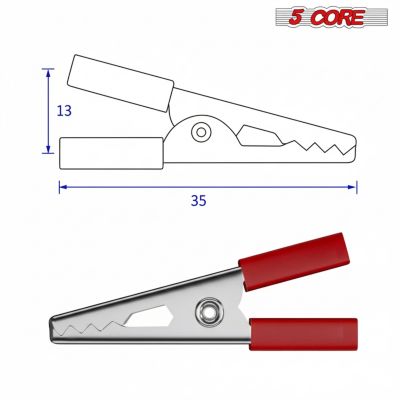 5Core Alligator Clips Electrical Metal Battery Jumper Clamps nsulated Gator Clip