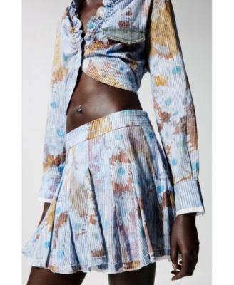 Women's Mini pleated floral skirt