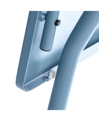 Balcony II Colorblock Steel Square Folding Outdoor Patio Table, Sky Blue