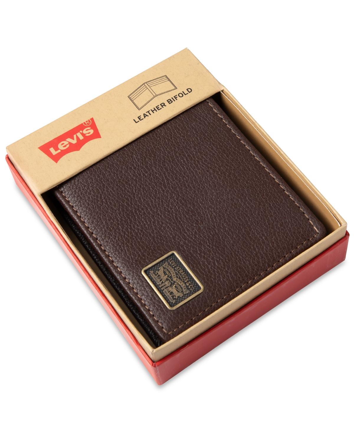 Levi's Men's Bill Divider And Ornament Passcase Wallet In Black
