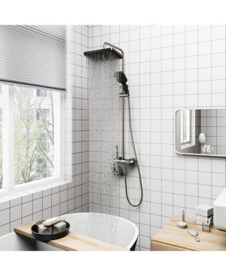 Smart Shower Faucet Set with Digital Display ,Thermostatic Piano Key Shower Combo Set