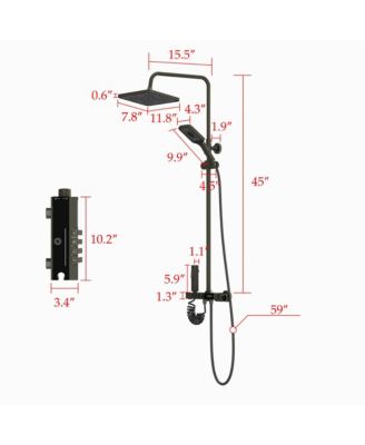 Tub Spout, Hand Shower, Bidet Sprayer Smart Temperature Display Thermostatic Shower System Shower Combo Set