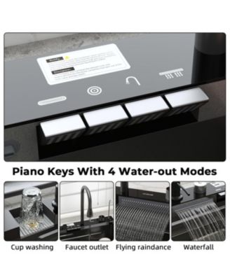 31.5-Inch Drop-In Single Bowl 304 Stainless Steel Kitchen Sink, Pull-Down Faucet Kitchen Set