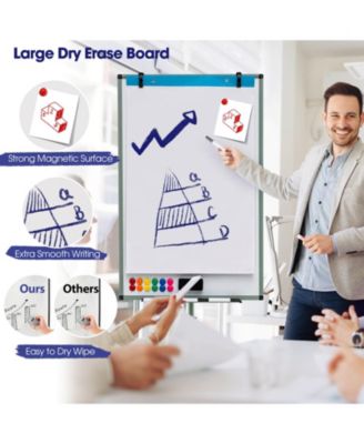 Mobile Whiteboard 40" x 26" Height Adjustable Magnetic Dry Erase Board with Stand