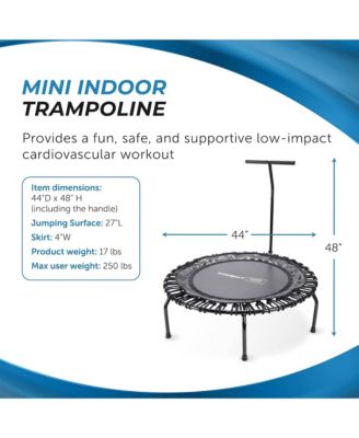 Round Home Fitness Indoor Mini Rebounder Trampoline for Adults, Black