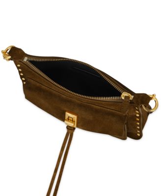 Darren Small Suede Studded Top-Zip Crossbody Bag