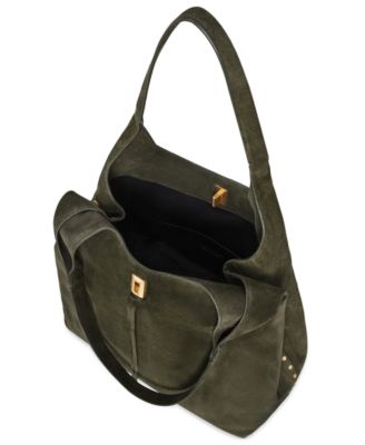 Darren Signature Large Suede Carryall Shoulder Bag