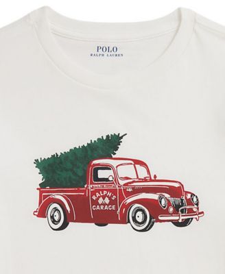 Boys' 8-20 Truck-Print Cotton Long-Sleeve Tee