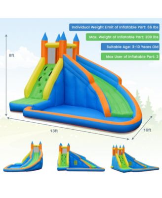 Inflatable Water Park Bounce House Climbing Wall Splash Pool w/ 480W Blower Outdoor