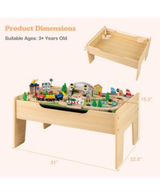 Boys All-in-One Activity Table with Reversible Blackboard & Map Tabletop