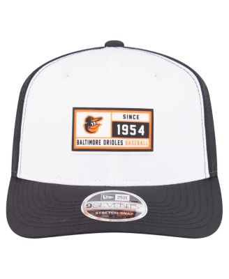 Men's White/Black Baltimore Orioles Established Patch 9SEVENTY Adjustable Hat