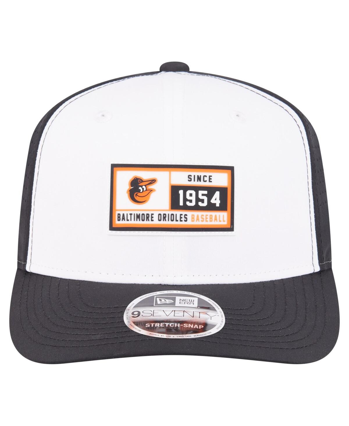 New Era Men's White/Black Baltimore Orioles Established Patch 9SEVENTY Adjustable Hat