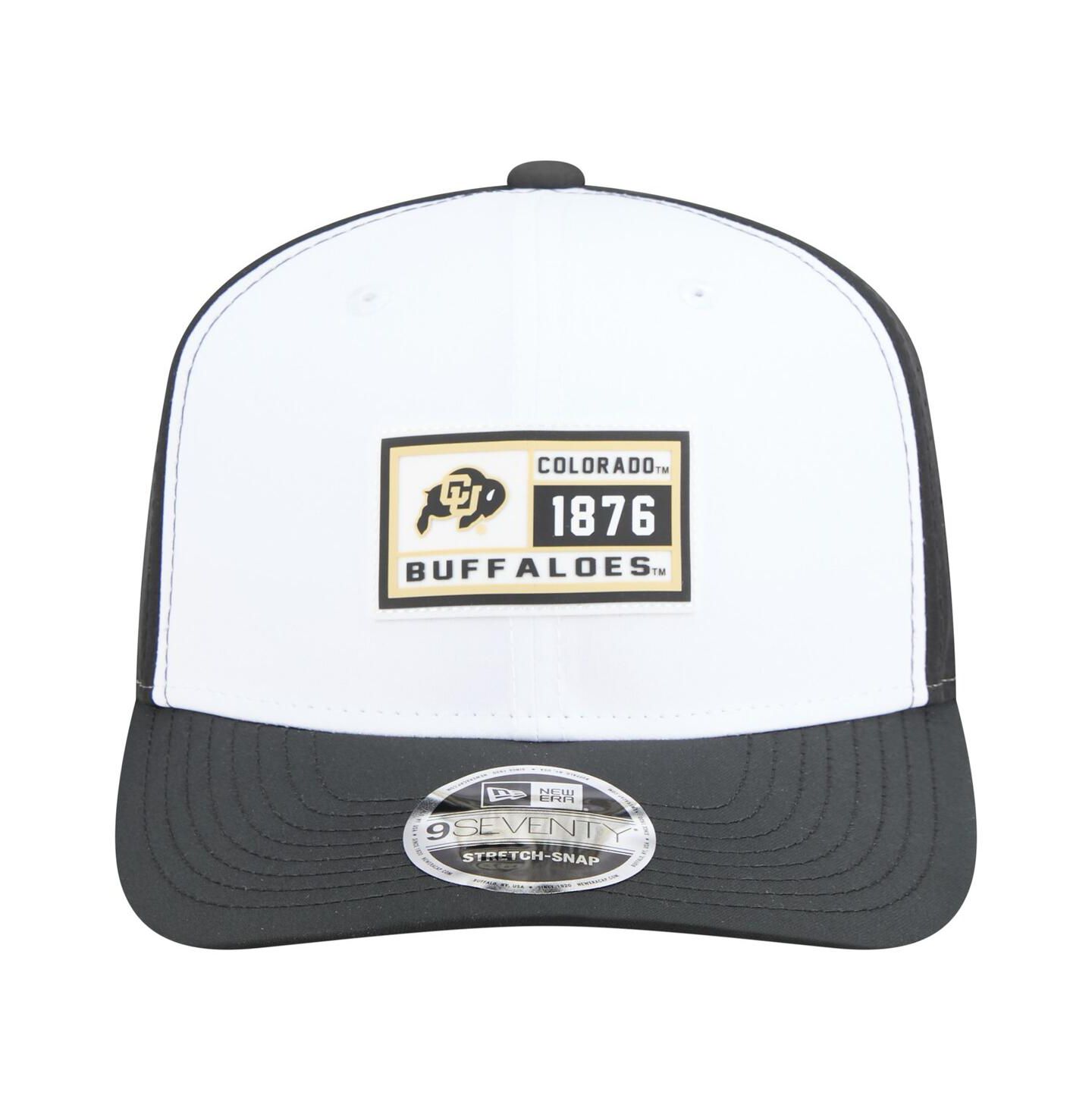 Мужская кепка New Era White/Black Colorado Buffaloes Perforated Patched 9SEVENTY Adjustable Hat — фото 5