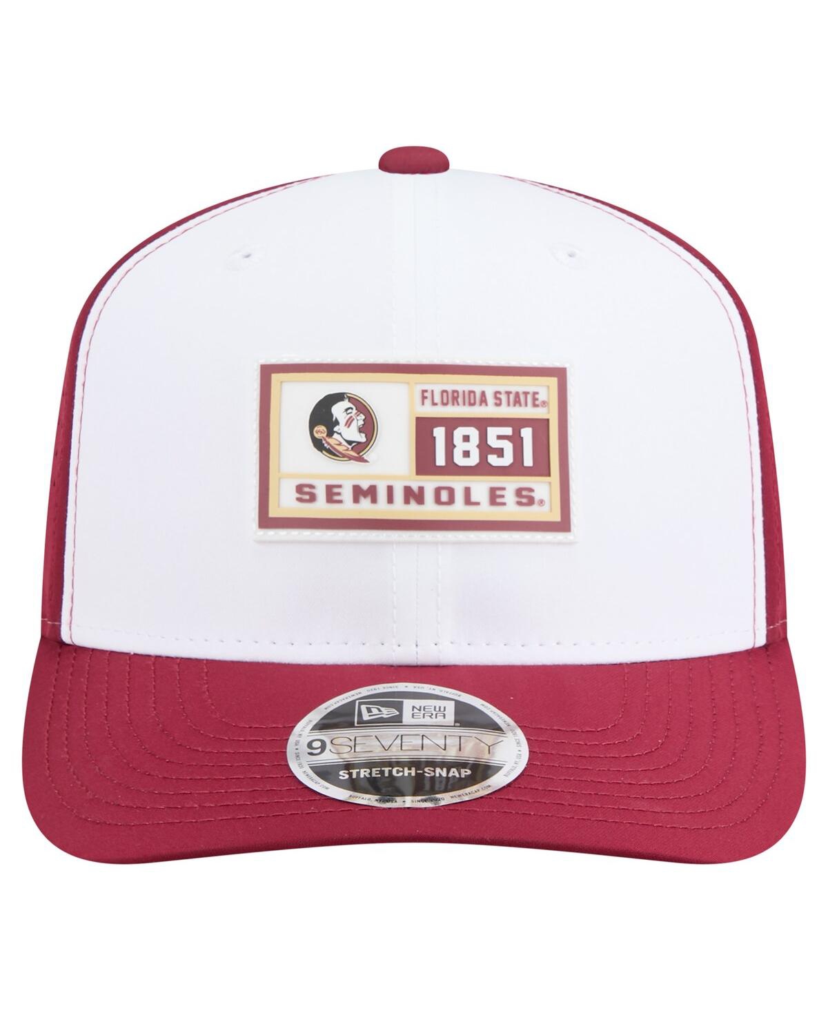 New Era Men's White/garnet Florida State Seminoles Perforated Patched 9seventy Adjustable Hat In Red