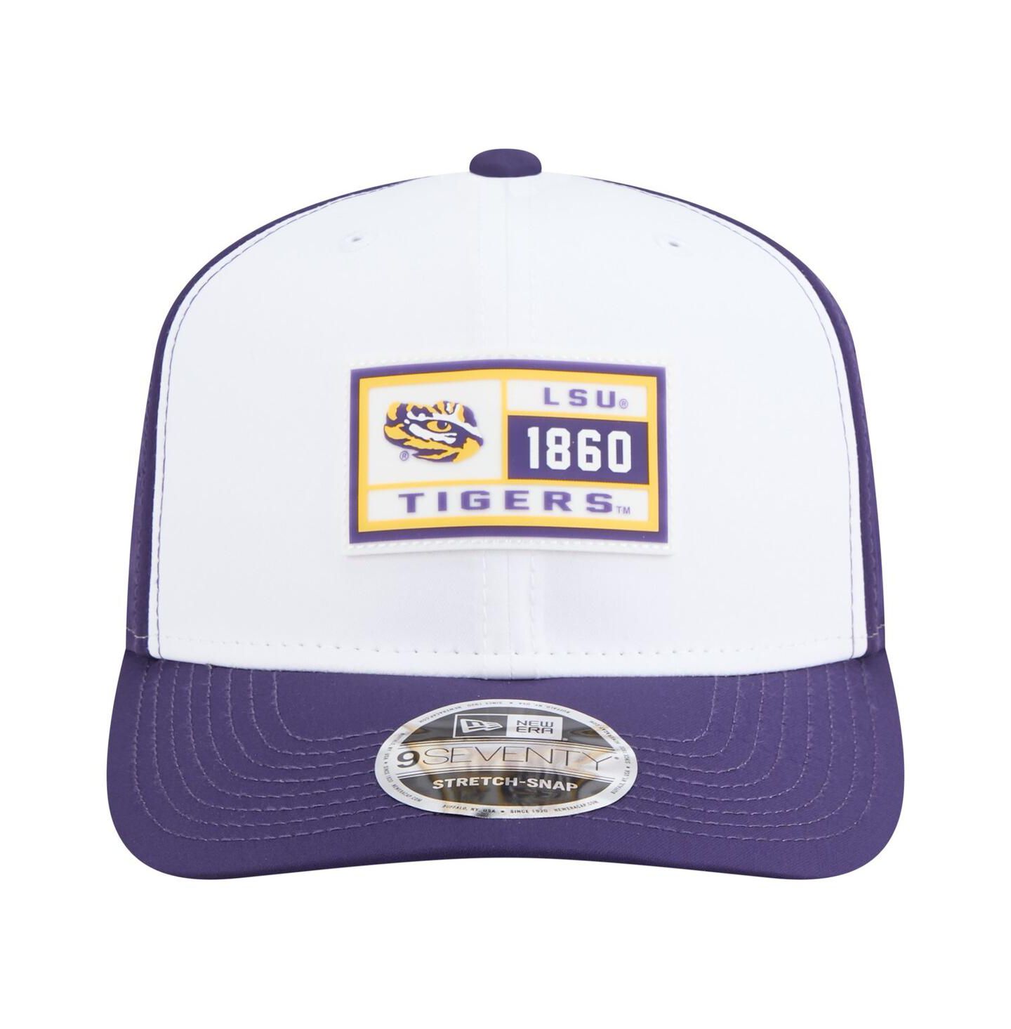 Мужская кепка New Era White/Purple LSU Tigers Perforated Patched 9SEVENTY Adjustable Hat — фото 5