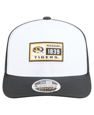Men's White/Black Missouri Tigers Perforated Patched 9SEVENTY Adjustable Hat