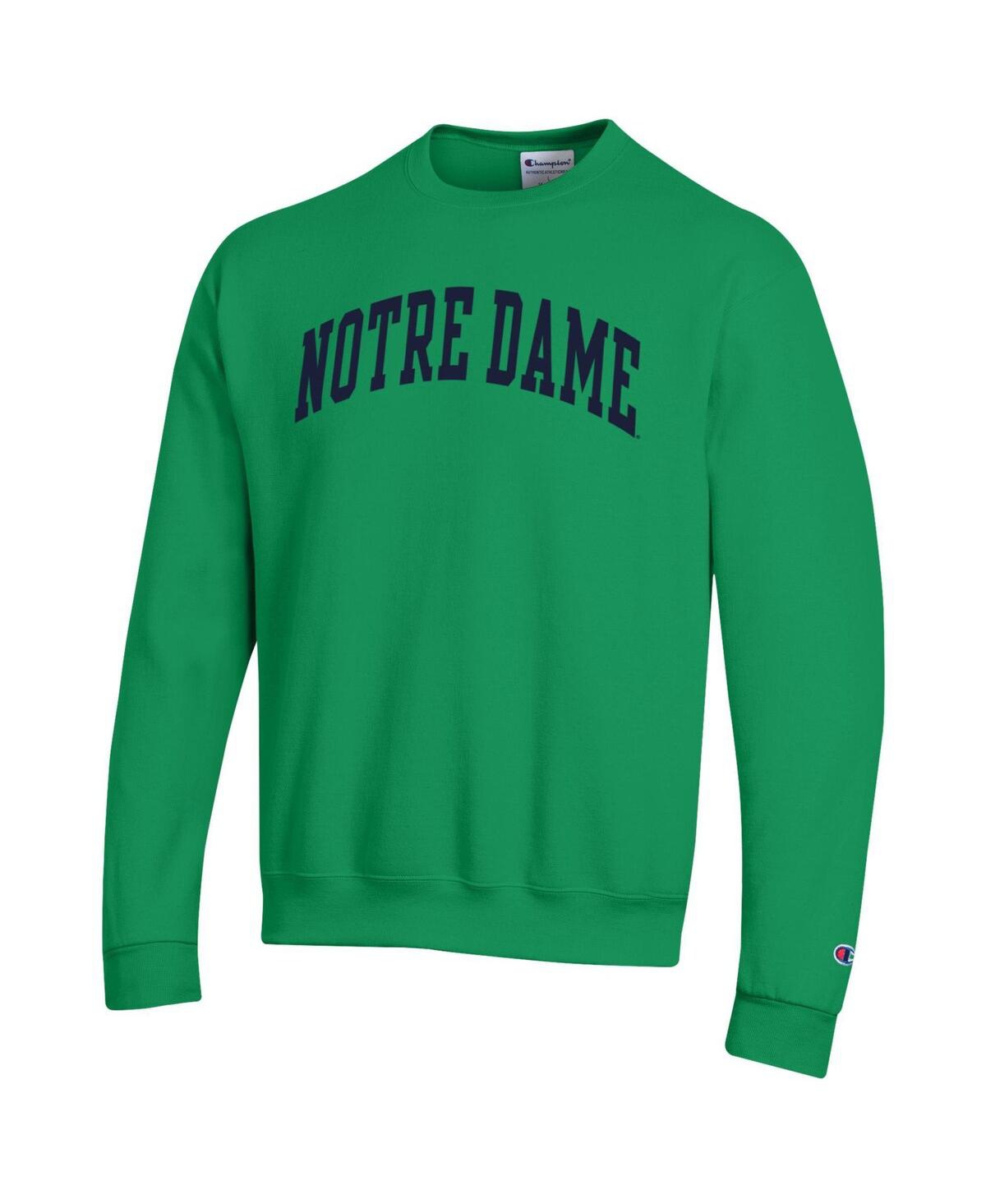 Champion Men's Green Notre Dame Fighting Irish Basic Arch Fleece Pullover Sweatshirt In Green