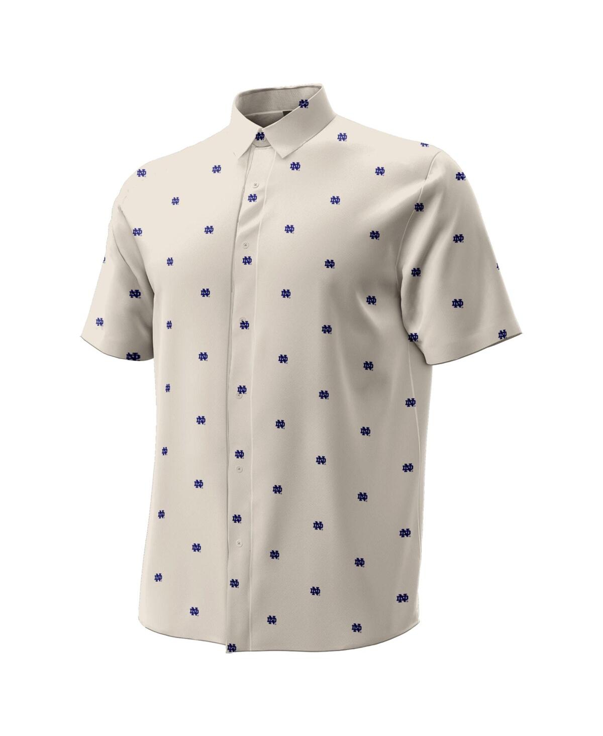 Under Armour Men'sâ Tan Notre Dame Fighting Irish Gameday Armourfuse Camp Button-up Shirt In White