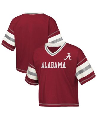 Outerstuff - Big Girls Crimson Alabama Crimson Tide Gridiron Jersey V-Neck T-Shirt
