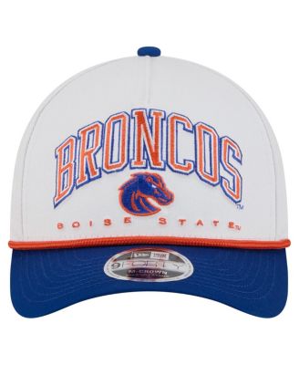 Men's White/Royal Boise State Broncos Arch Two-Tone Rope 9FORTY A-Frame M-Crown Adjustable Hat
