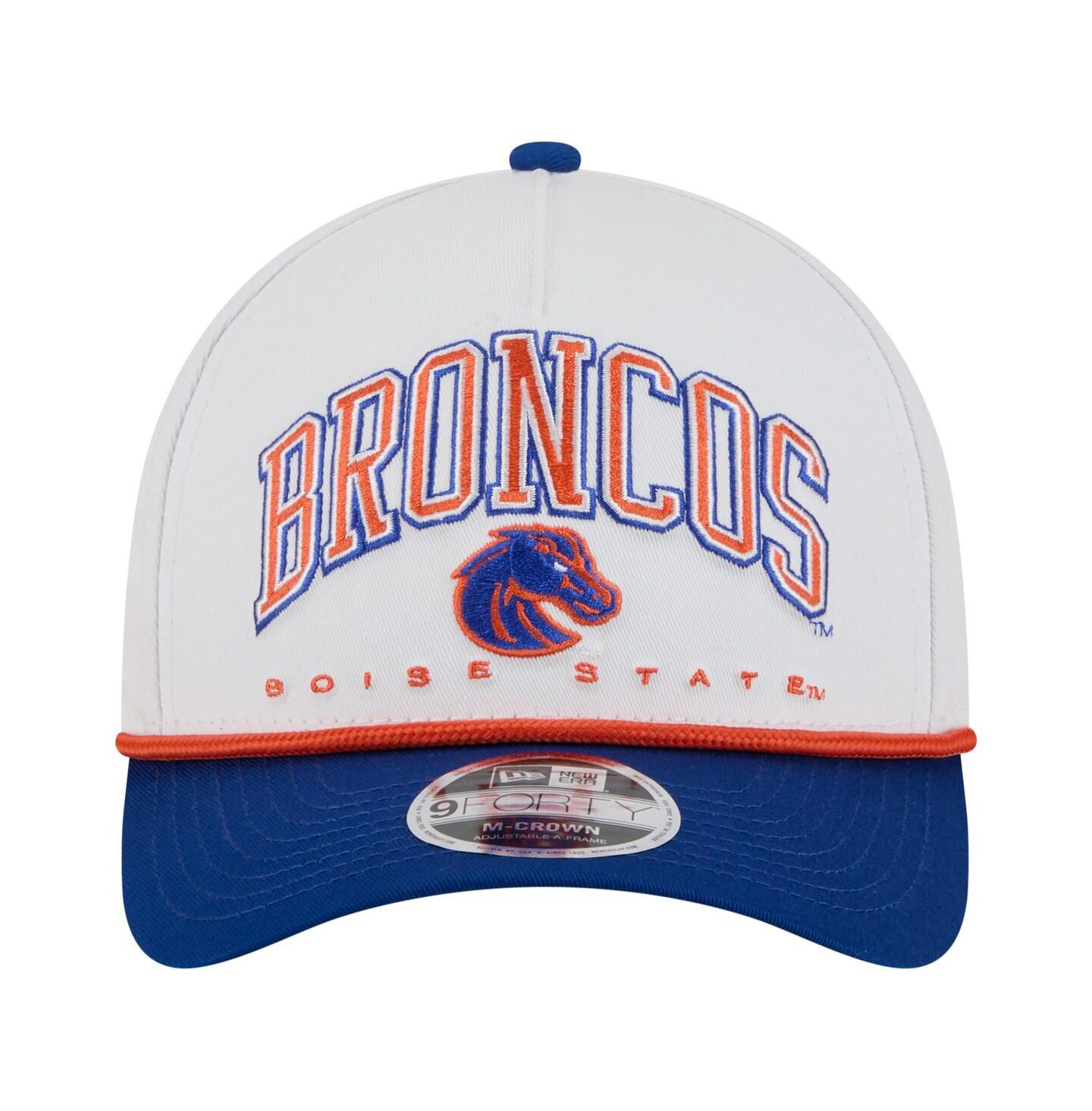 Мужская кепка New Era White/Royal Boise State Broncos Arch Two-Tone Rope 9FORTY A-Frame M-Crown Adjustable Hat — фото 5