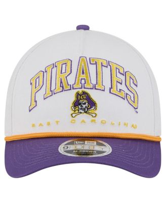 Men's White/Purple ECU Pirates Arch Two-Tone Rope 9FORTY A-Frame M-Crown Adjustable Hat