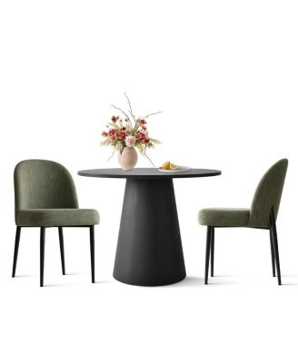  35 Inch MDF Modern 2-Chair  Round Dining Set