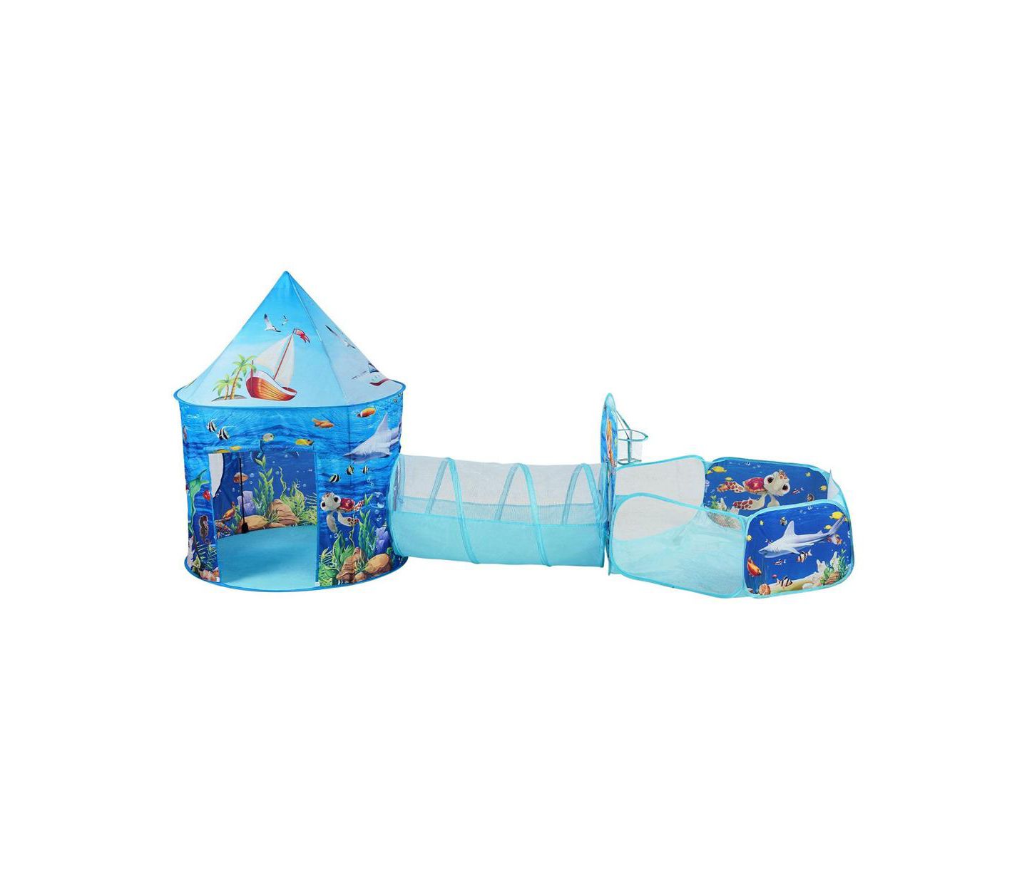 Детские игрушки Lycvki Pop-Up Tent, Tunnel and Ball Pit with Basketball Hoop, 3-Piece Set, Ages 2+ — фото 2
