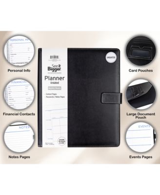 Large Upgraded Monthly Weekly 15 Month Padfolio Planner