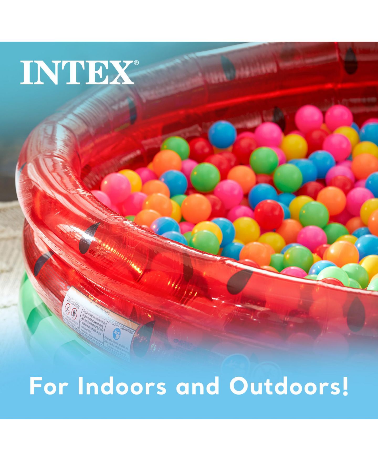 Детская игрушка Intex 66-Inch Round Inflatable Watermelon Pool, 154-Gallon Capacity, Ages 2+ — фото 6