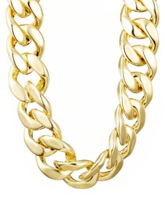 Gold Lightweight Chunky Curb Chain Necklace