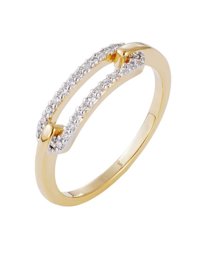 ADORNIA Gold CZ Link Ring