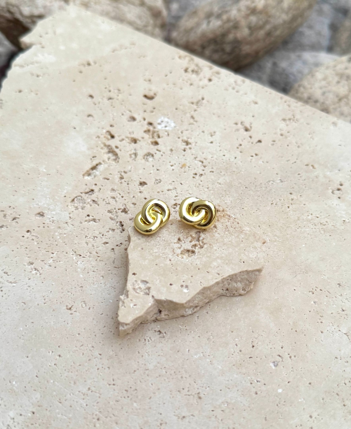 Adornia 14k Plated Knot Studs Earrings In Gold