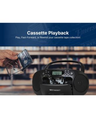 EPB-3003 Portable CD / Cassette Player with AM/FM Radio, Programmable Memory, Dual Stereo Speakers - Black