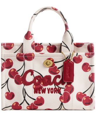 COACH - Cargo Mini Cherry Print Canvas Tote Bag 20