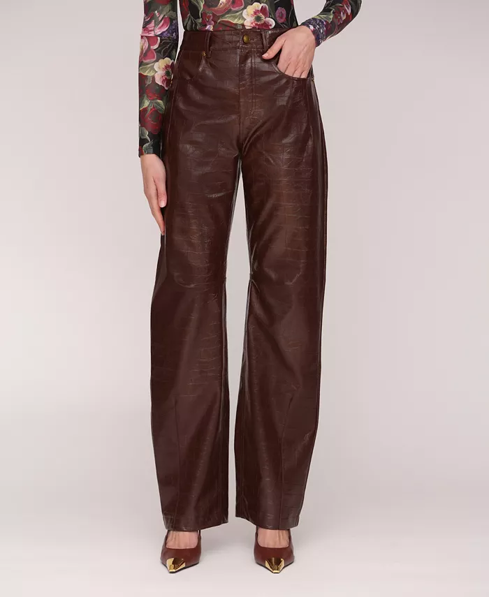Women's Straight-Leg Faux Leather Pants