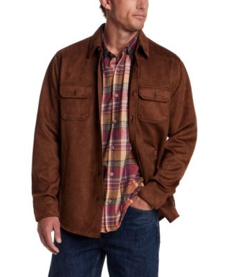 Men's Button Front Faux Suede Overshirt