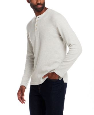 Men's Long Sleeve Waffle Henley Neck T-Shirt