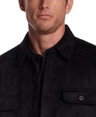 Men's Button Front Faux Suede Overshirt