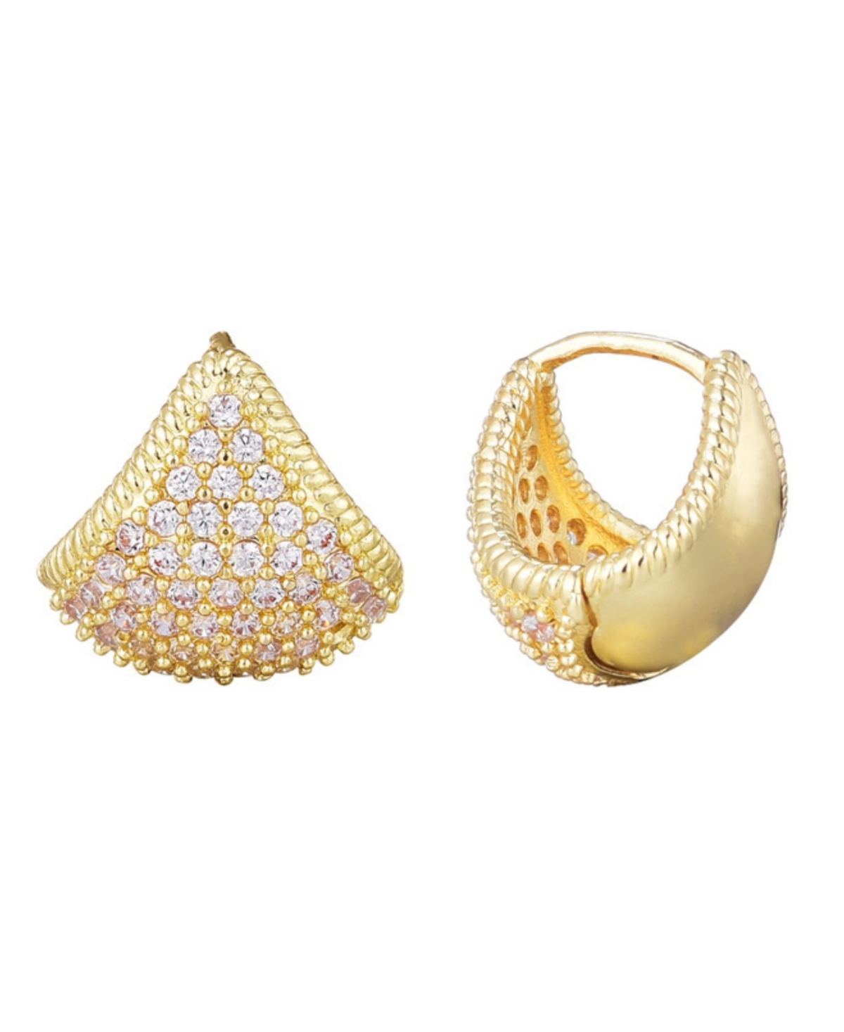 Adornia Cubic Zirconia Purse Hoop Earrings In Gold