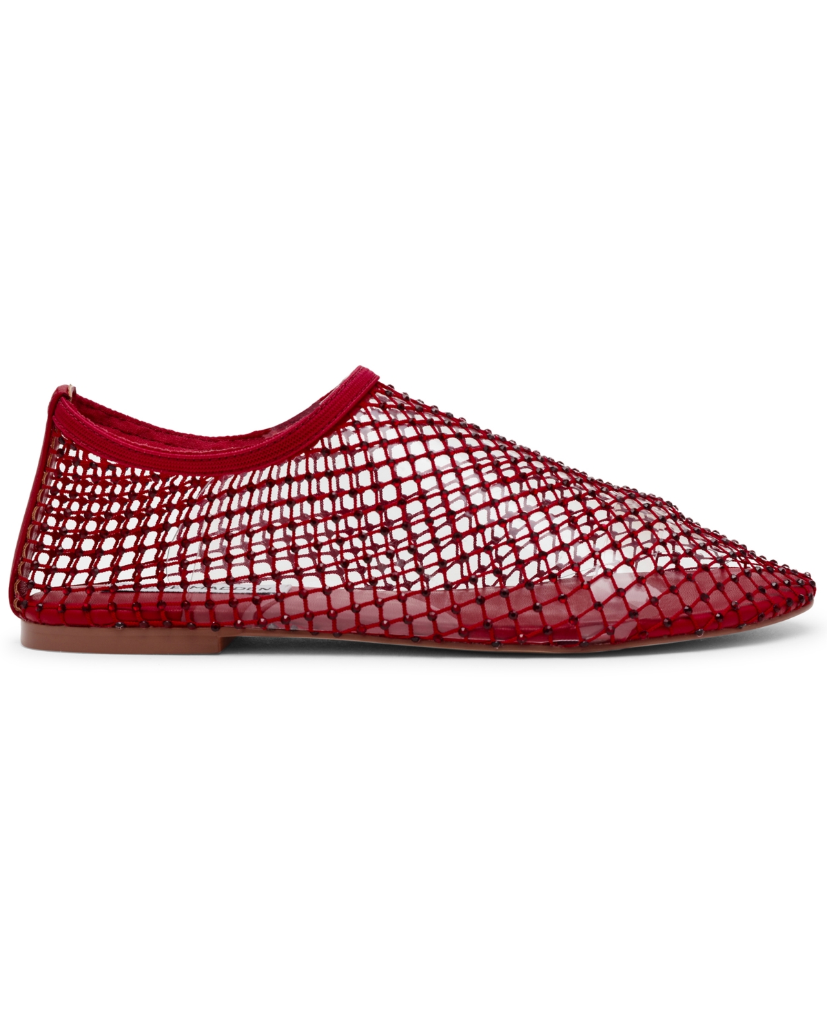 Steve Madden Women's Mino Mesh Rhinestone Flats In Red