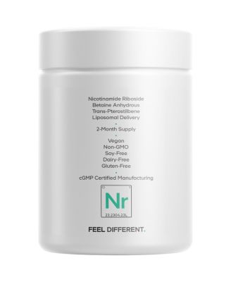Liposomal Nicotinamide Riboside+ Supplement - 500 mg Nicotinamide Riboside - Betaine Anhydrous, Trans-Pterostilbene - Non-GMO - 60 Capsules