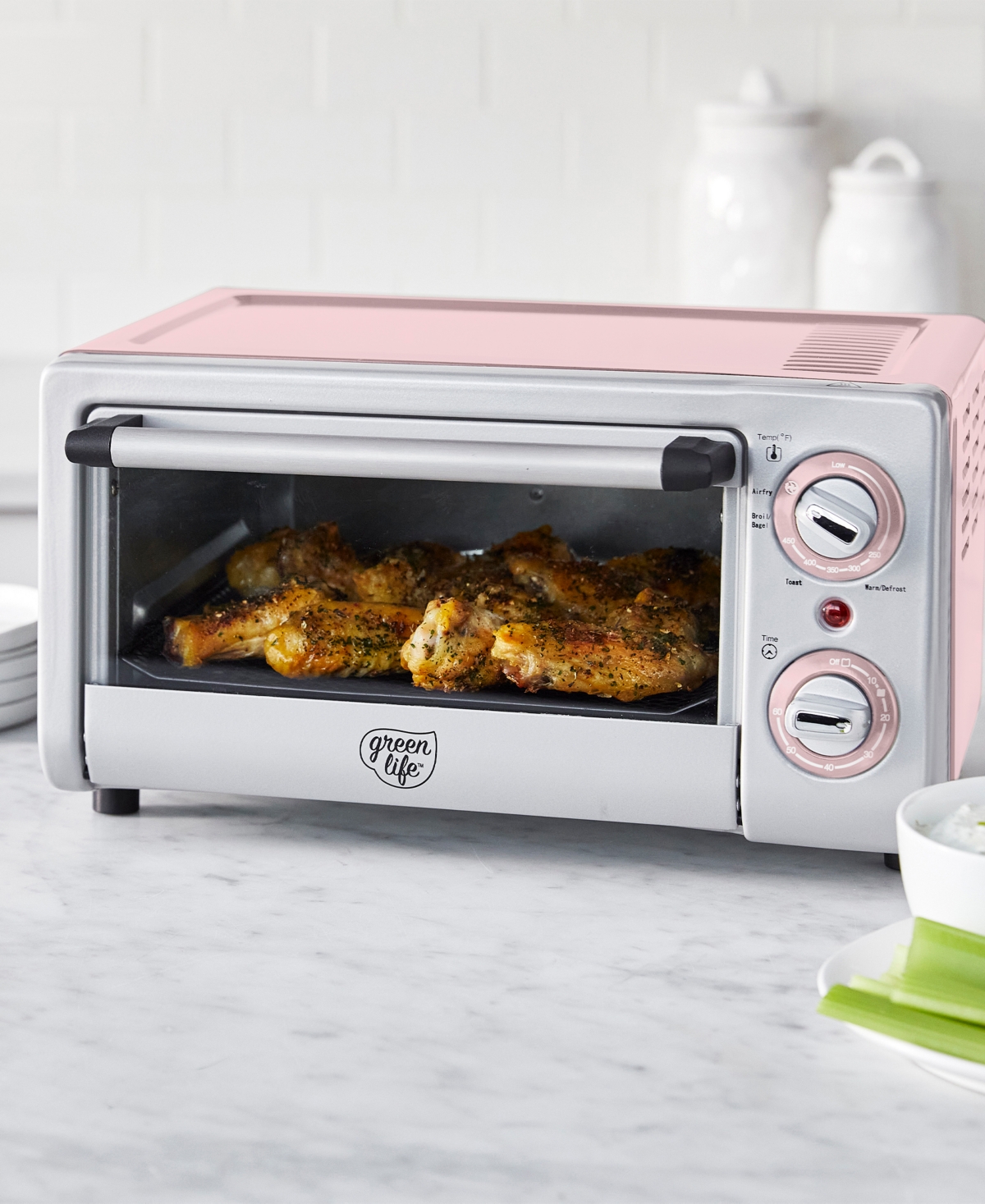 Greenlife 7.9" Air Fry Toaster Oven In Pink
