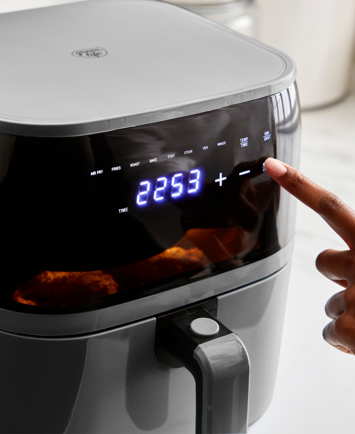 Greenlife 5.3 Quart Digital One-touch Air Fryer In Gray