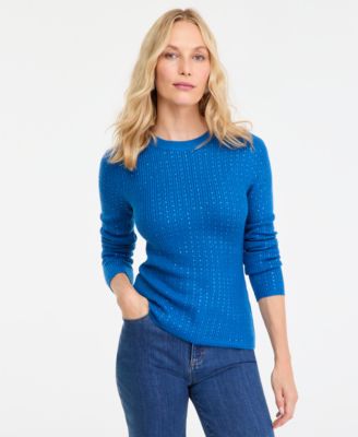 Women's Rhinestone Rib Sweater, Macy's Exclusive