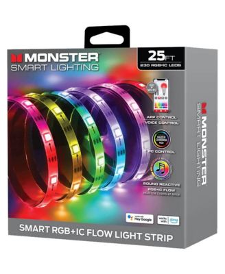 Monster 25 Ft. Sound Reactive Color Flow Indoor LED Light Strip with Razer Chroma Smart Sync