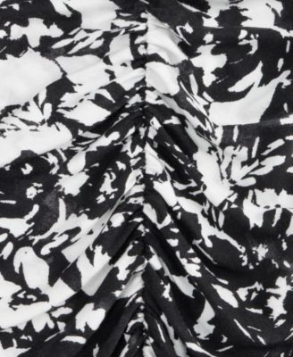 Women's Printed Long-Sleeve Shirred-Front Top, Macy's Exclusive