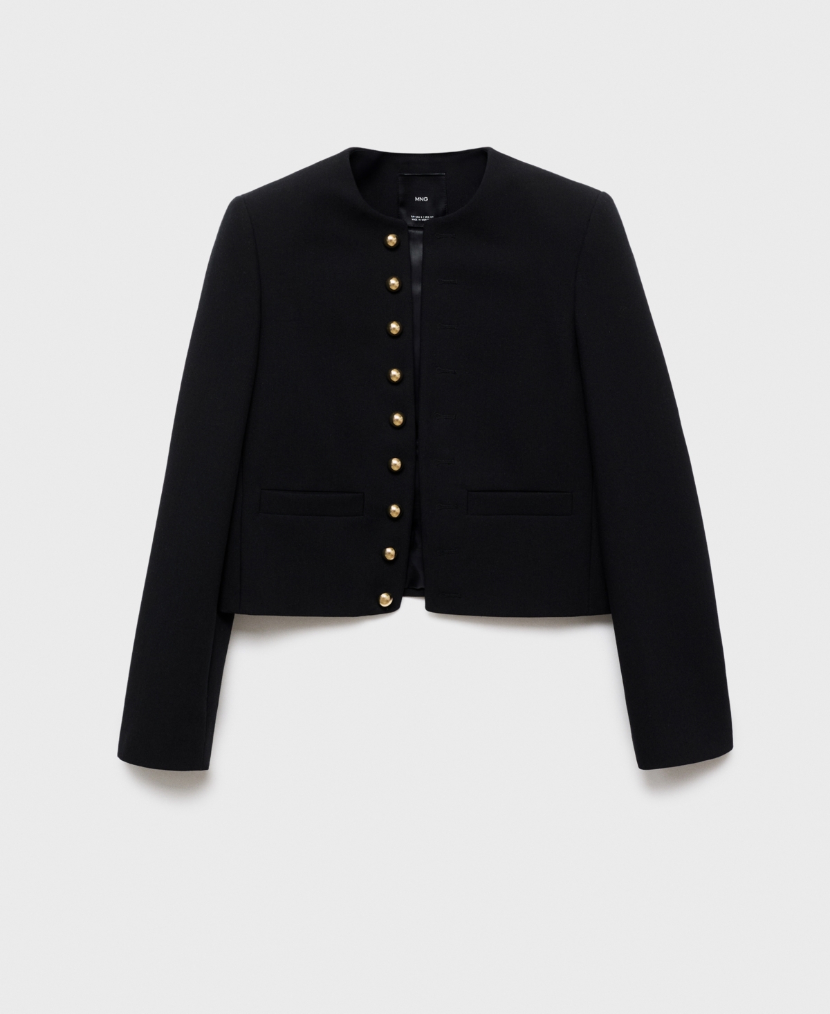 Mango Grace Crop Jacket In Black