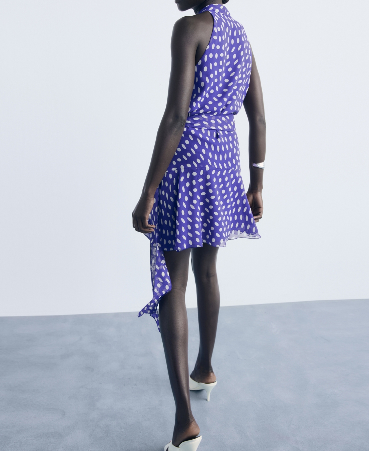 Mango Women's Dots Wrap Dress In Blue