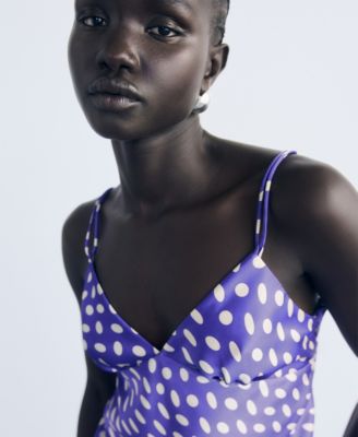 Women's Polka-Dot Satin-Finish Dress